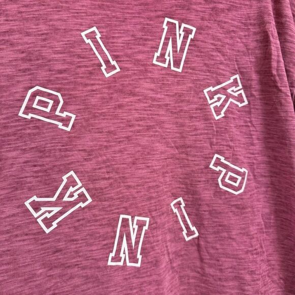 PINK Victorias Secret Washed Berry Distressed Long Sleeve T Shirt Large - Picture 3 of 7